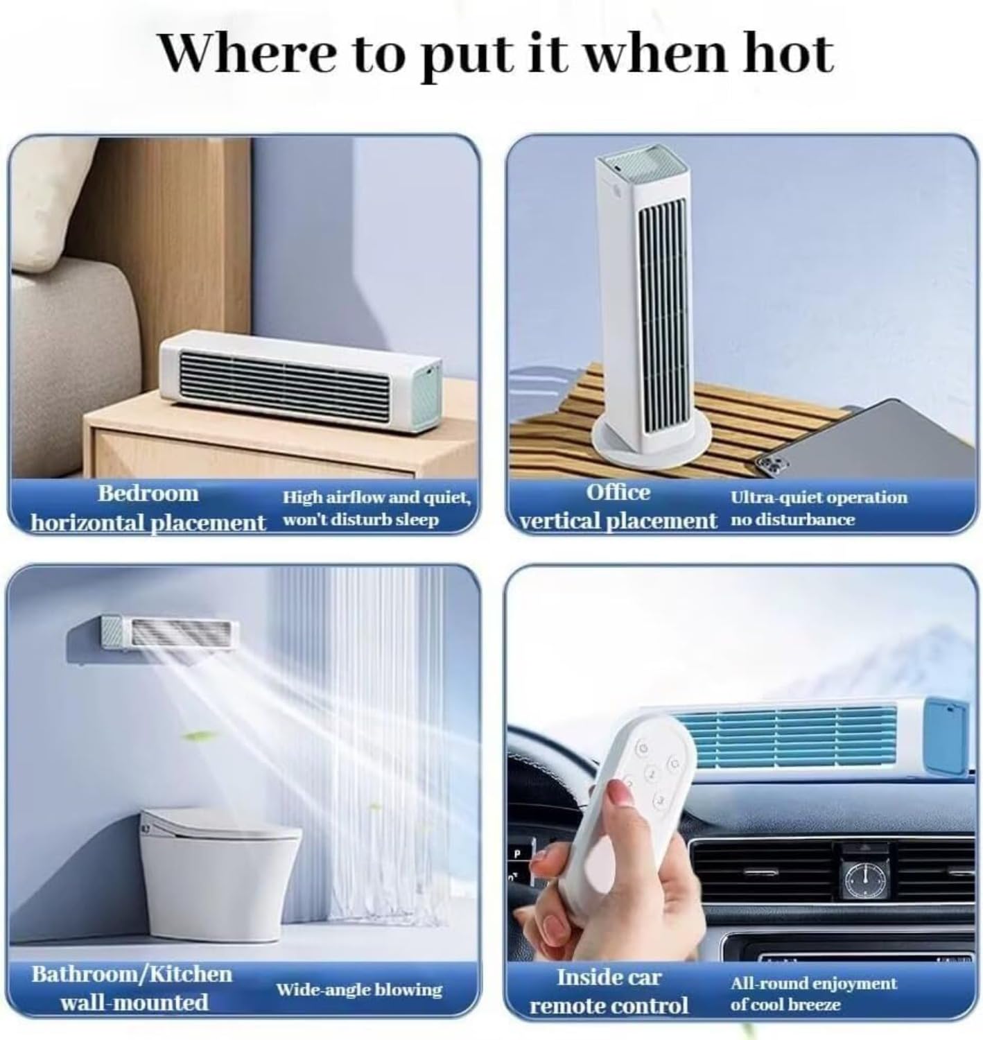Breezamax,3 Geschwindigkeiten, Tragbare Klimaanlage Kühlventilator Leise, Für Schlafzimmer Büro (White)