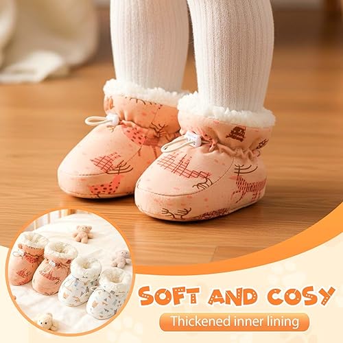 Miniatura 3 de Botas de bebé de piel cálida, 2025 nuevos botines cálidos y acogedores de vellón para bebé, nieve de invierno, suela suave, antideslizante,