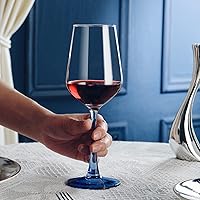 Vista 4 de Copas de vino tinto, juego de copas de vino de color azul para degustación de vino, regalo de boda, aniversario, Navidad, cumpleaños, azul