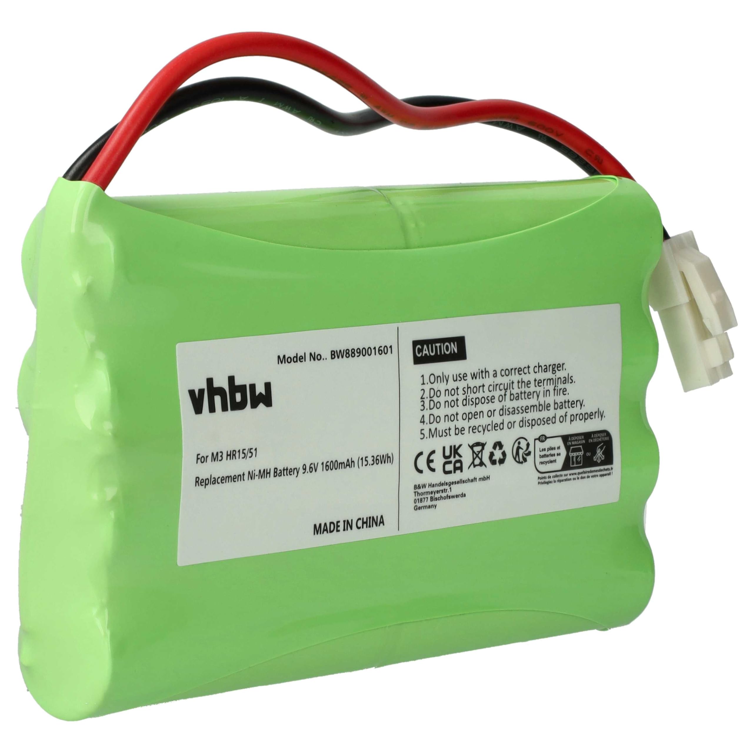 vhbw Batterie Remplacement pour Somfy 5071688 | 2400720, 5008956 pour motorisation de porte ou portail (1600mAh, 9,6V, NiMH)