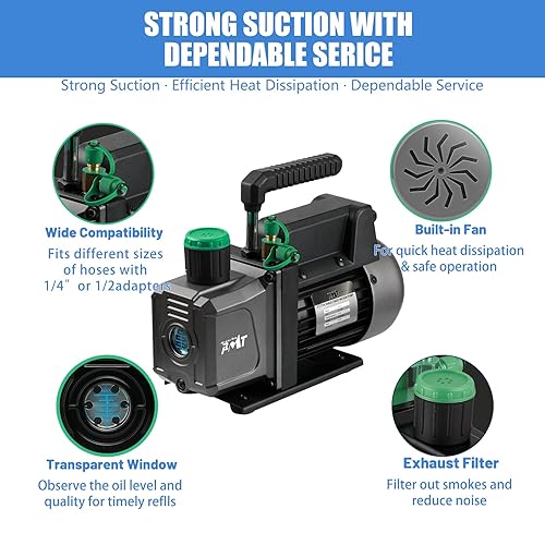 Miniatura 7 de PB Motor Tech - Kit de cámara de vacío de 5 galones con bomba de vacío de 4.5 CFM, cámara de vacío con tapa de vidrio templado y juego de cámara de