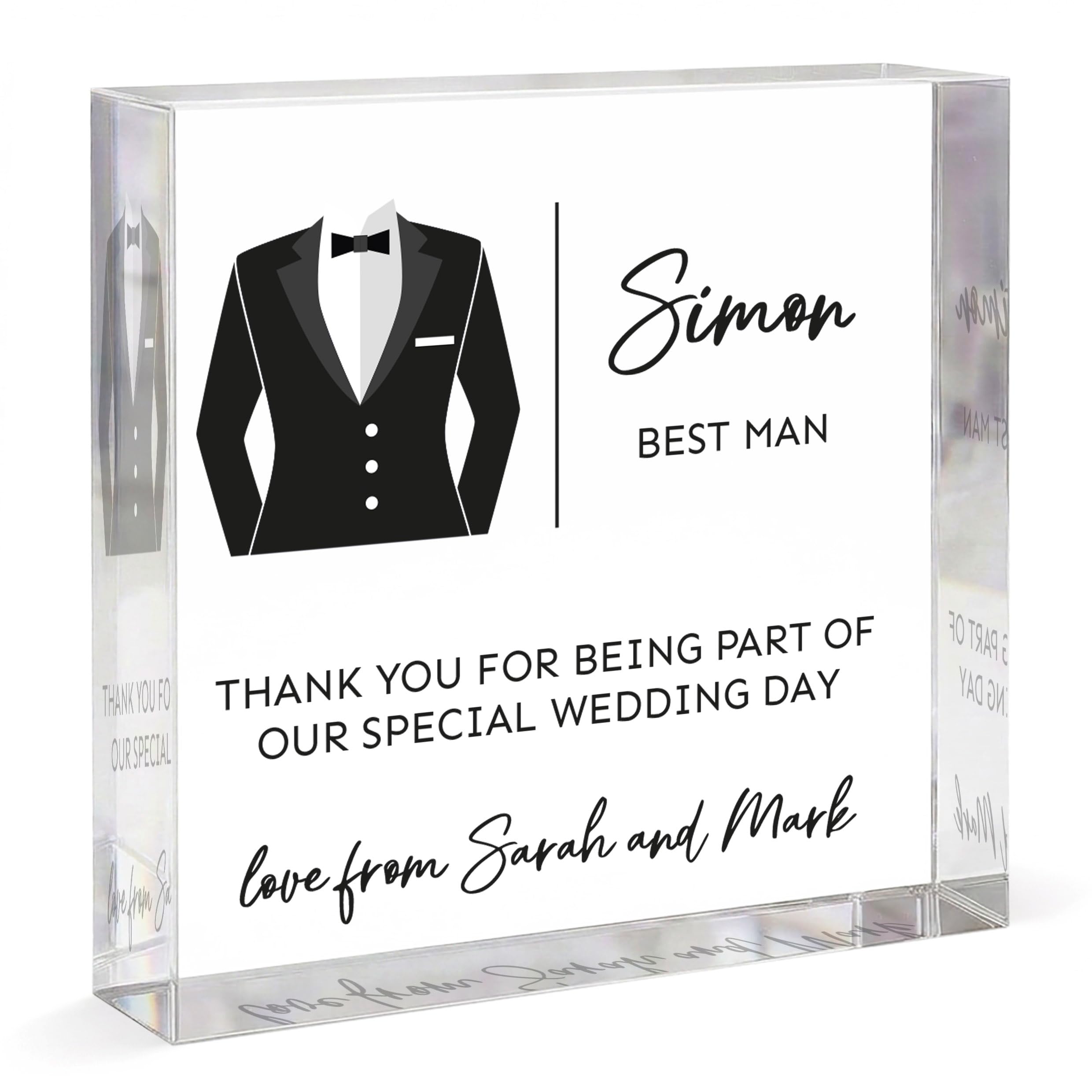 Beecreative Personalised Best Man Gifts For Wedding - Groomsman Thank You - Usher Wedding Gift - With Grey Bag