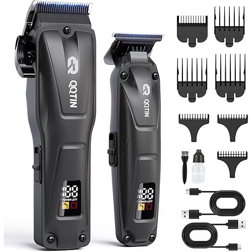 Hair Clippers for Men, Cordless Hair Trimmer for Hair Cutting with Long Battery Life, 8500RPM Electric Clippers and Trimmers Set for Self-Haircut and Family Use (Carbon Grey)