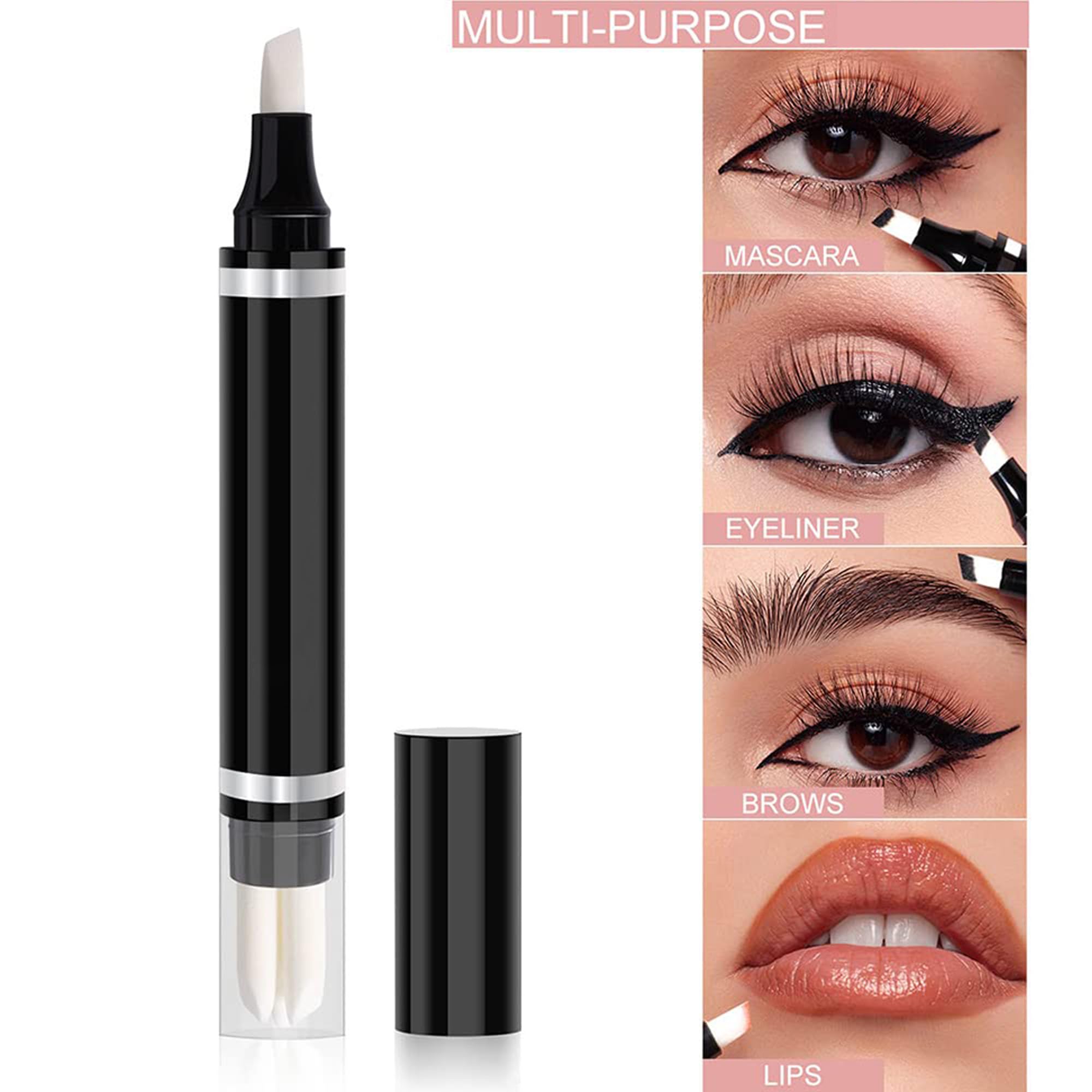 Lápiz removedor de maquillaje de ojos, corrector de ojos, removedor de lápiz, sin lavado, corrección rápida, delineador de ojos manchado, fácil de usar y fácil de usar y fácil de viajar, con 4