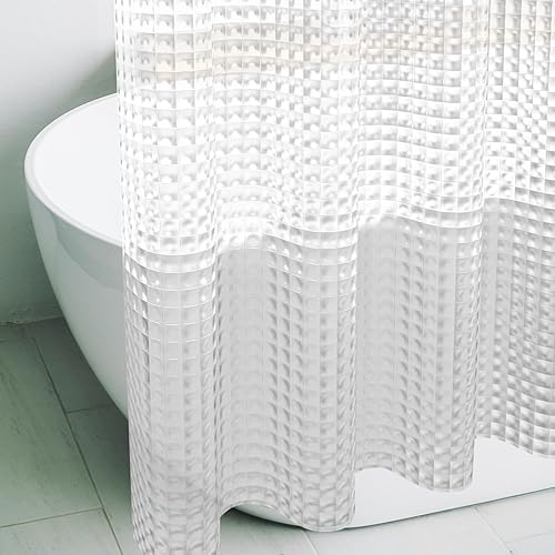 Cortina de ducha de plástico transparente 3D, 72 x 72 pulgadas, fina y ligera, cubo de hielo de plástico para baño, ducha, sala de exposiciones,