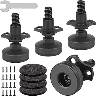 Heavy Duty Furniture Levelers, 4 Pack 3/8"-16 Threaded Leveling Feet Furniture Levelers Table Feet Adjustable Leg Levelers for Table/ Chair/Sofa/Desk/Cabinet/Workbench, Supports 1320LBs-Black