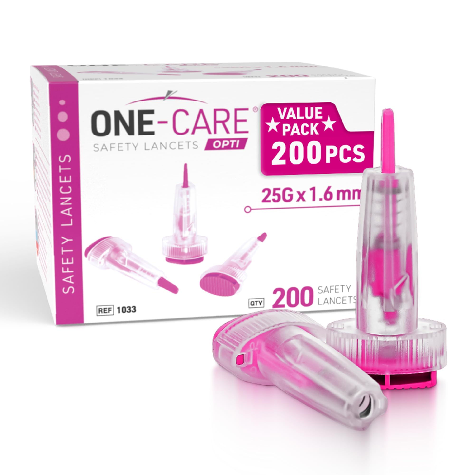 ONE-CARE Opti Lancets - Push Button Safety -12 ONE-CARE Opti Lancets - Push Button Safety -12