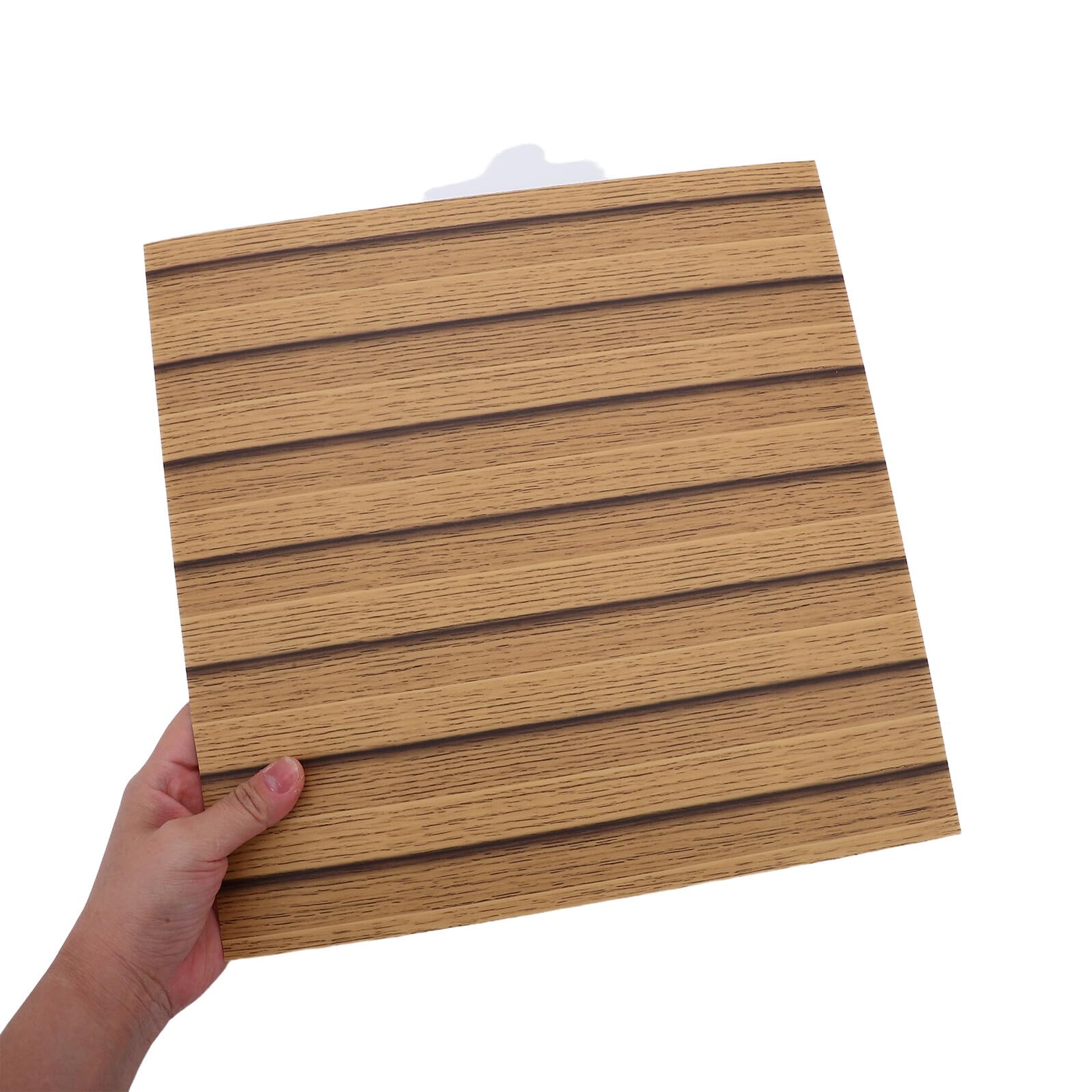DOITOOL Selbstklebende Wandpaneele Holzoptik 30x30cm 30 Stück Wasserfest Pet Lamellen Wandverkleidung Abziehbar für Wohnzimmer Badezimmer Küche