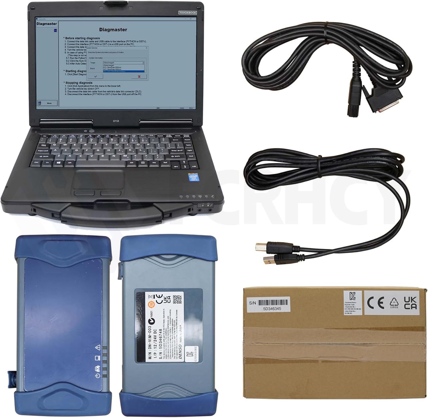 para Denso Interface KUBOTA Takeuchi Hino Original Diagnostic Kit Heavy Duty Engine Diagnostic Tester DST-i with Diagmaster DX Software (Tool with Takeuchi Laptop)