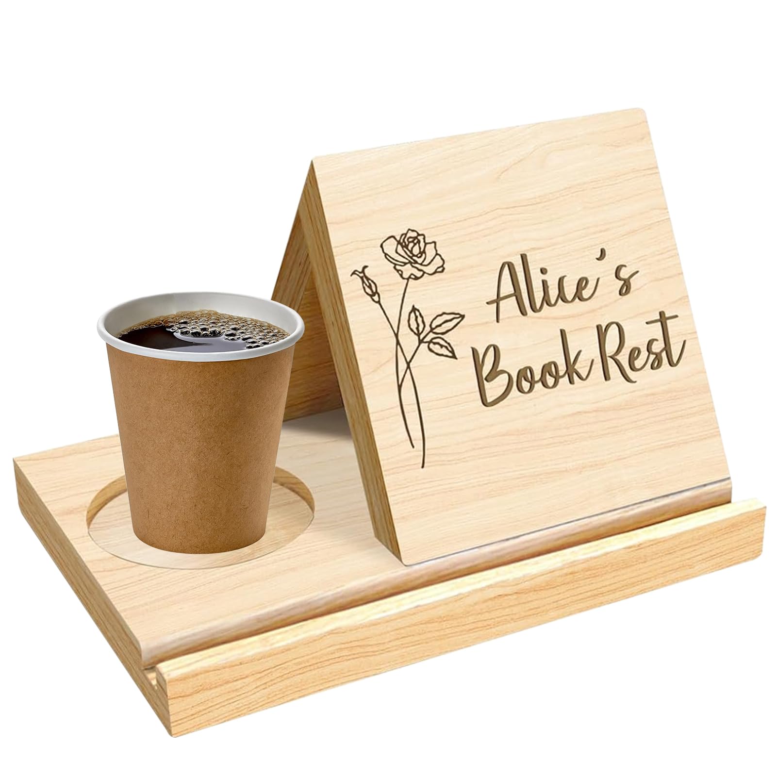 Dreieckiger Buchhalter Aus Holz - Mit Tablett Für Nachttisch & Schreibtisch