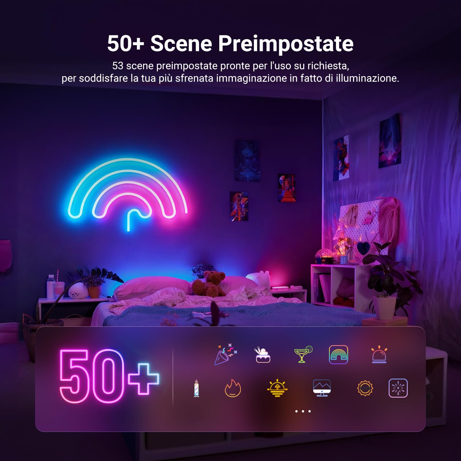 NEEWER Striscia LED da 3m, Luci Neon Strisce RGB IC Tagliabile Flessibile Smart AI con Controllo App per Camera da Letto Sala Giochi Interno Studio, Compatibile con Google Assistant e Alexa, NS02