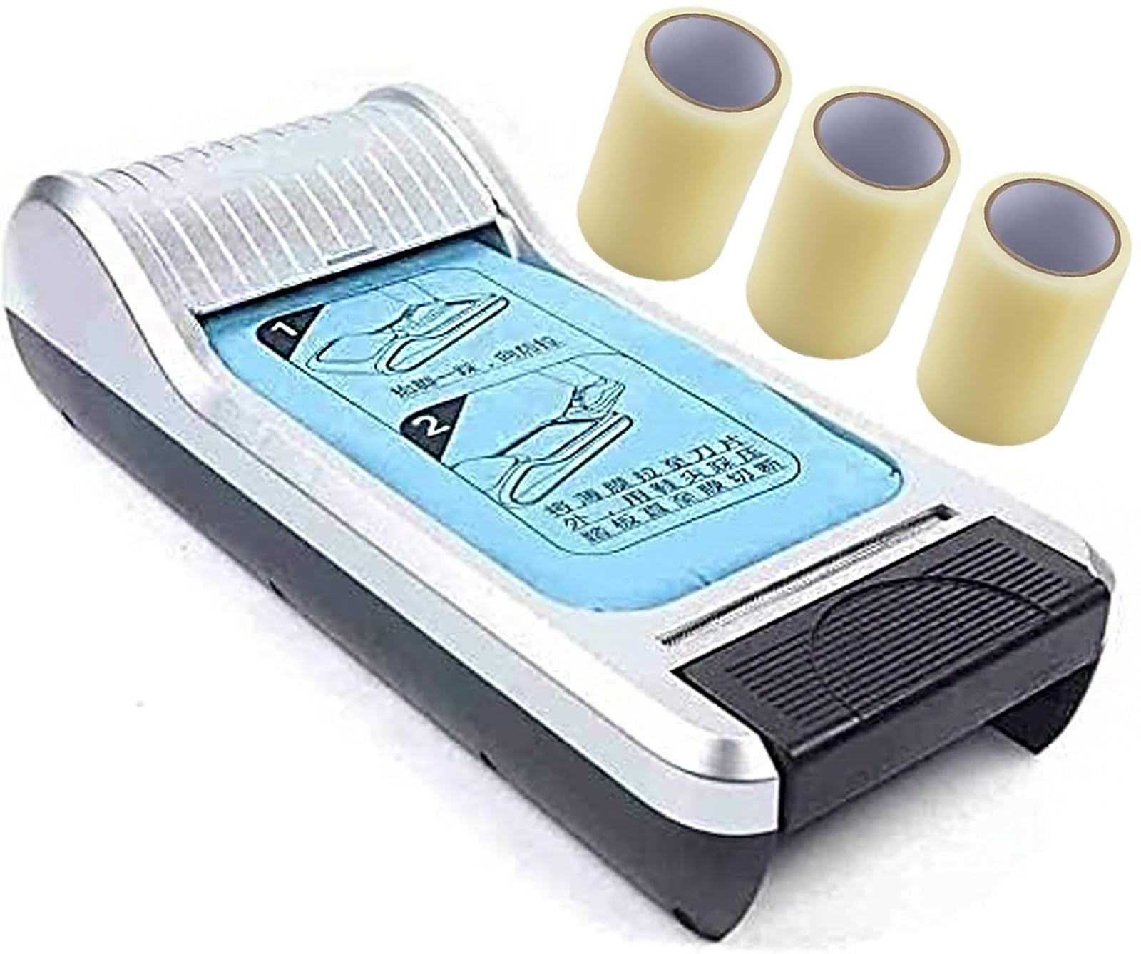 MáQuina AutomáTica Dispensadora de Cubre Calzado Desechable con PelíCula para Calzado, Incluye 3 Rollos de PelíCula y Es PortáTil