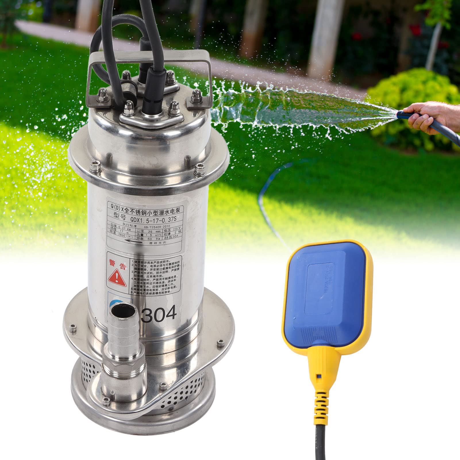 Bomba sumergible Bomba de agua eléctrica de acero inoxidable 304 con protección de seguridad para aplicaciones amplias