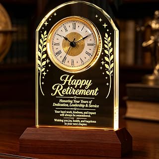 K9 Crystal Retirement Clock with LED Base
