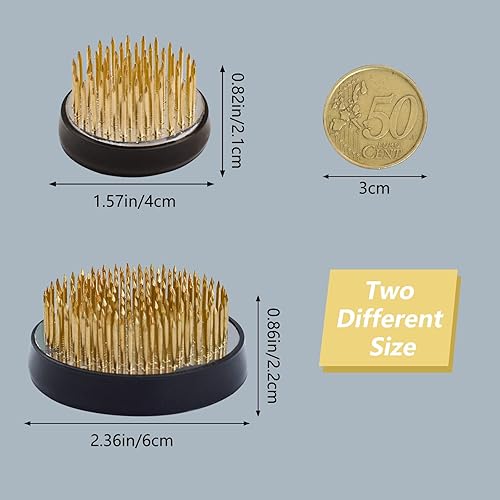 Miniatura 2 de WANDIC Rana de flores, 2 soportes redondos para flores, bases para arreglos florales, rana para arreglos florales, arte para decoración del hogar,