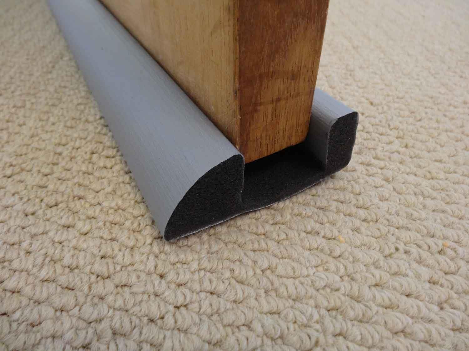 Internal Foam Under Door Bottom Twin Draft Draught Excluder Energy Saving (Grey)