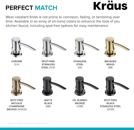 KRAUS Kitchen Soap and Lotion Dispenser in Brushed Brass, KSD-54BB