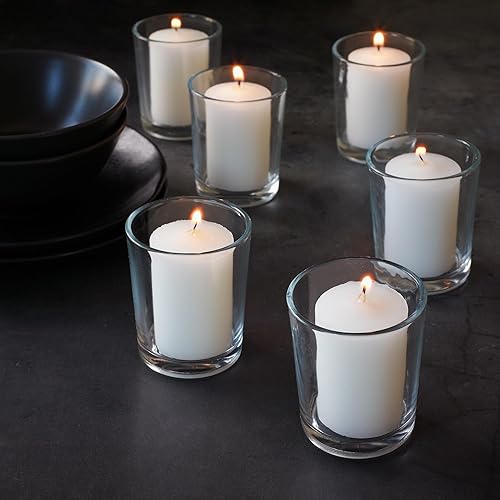 Miniatura 3 de Vela votiva Royal Imports de cera blanca, sin aroma, caja de 72 unidades, para bodas, cumpleaños, vacaciones y decoración del hogar