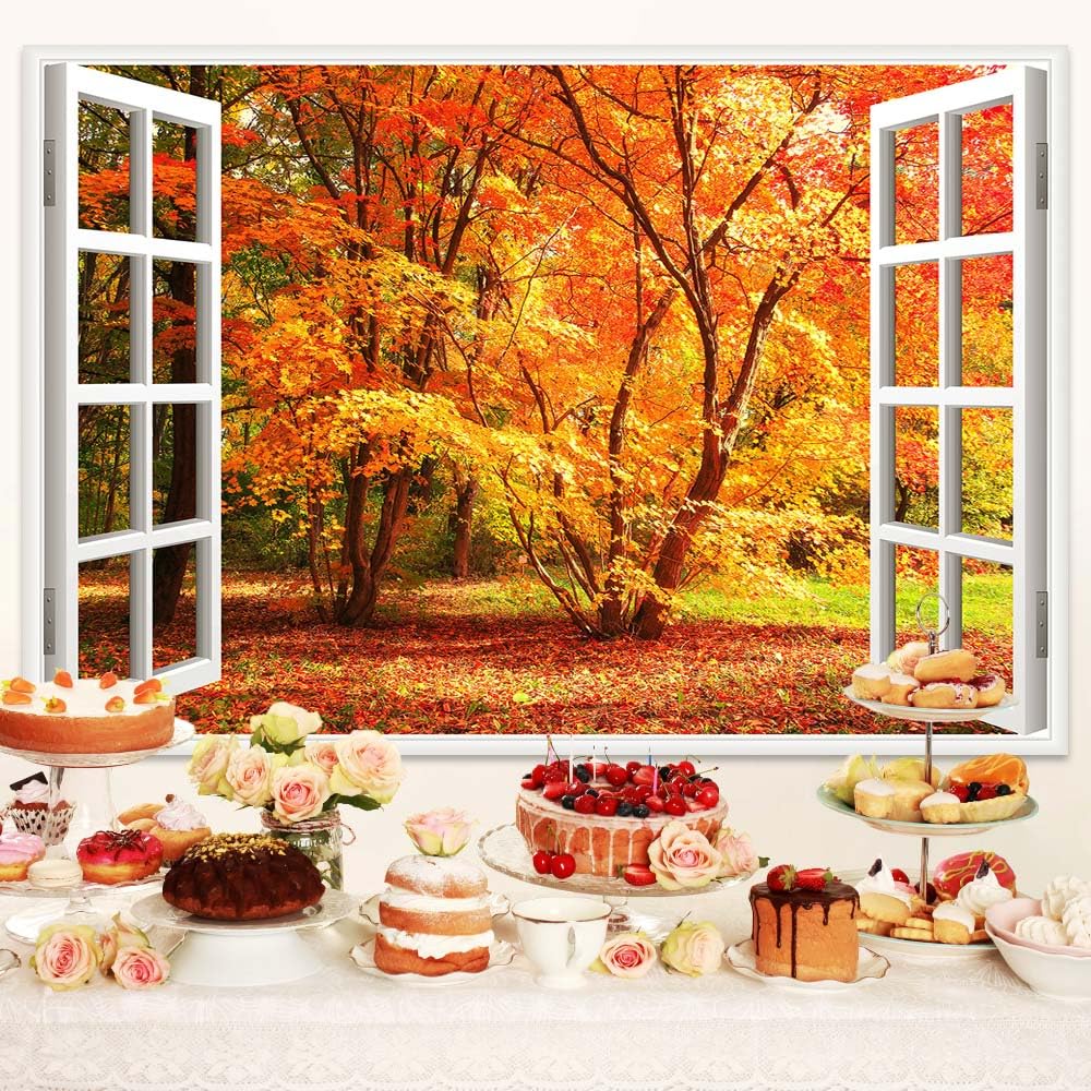 Herbst-Wald-Fotohintergrund – Naturlandschaft Für Foto-Shootings, 2,1 X 1,5 M, Ideal Für Herbst-Partys & Dekoration