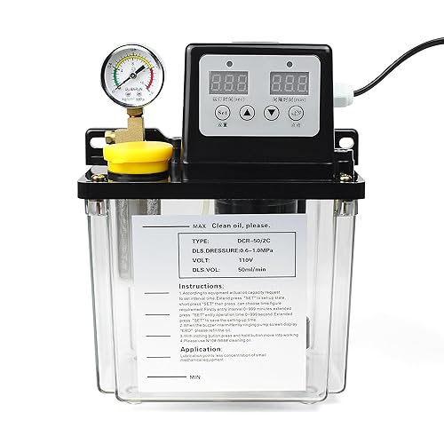 RATTMMOTOR Bomba de aceite lubricante automática 110 V 2 L CNC máquina herramienta electromagnética bomba engrasadora control numérico digital