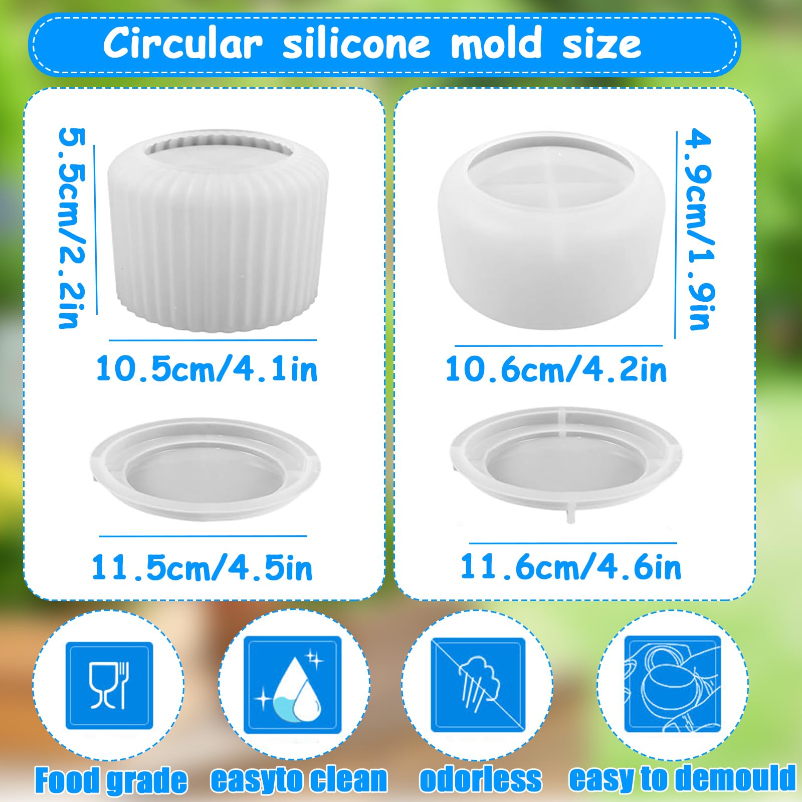 3 Stampi Silicone Per Candele Con Coperchio - Rotondi E Quadrati Per Candele Fai Da Te - Foto 13
