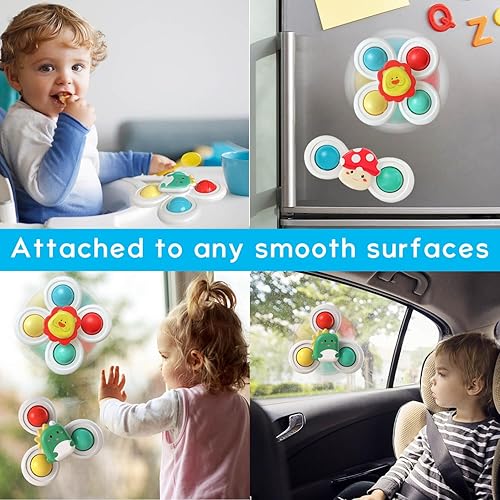 Miniatura 3 de Juguetes giratorios con ventosa para niños y niñas de 1 a 2 años, juguetes sensoriales de 12 a 18 meses, juguetes sensoriales para niños pequeños de