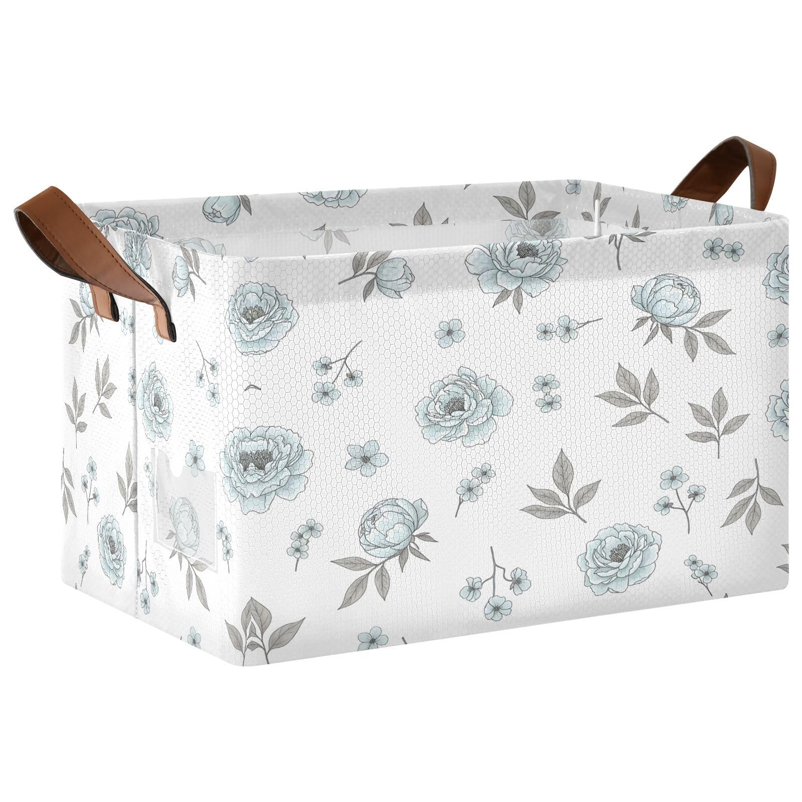 Cgiub Flower Storage Basket Waterproof Foldable Storage Bin Baby Laundry Basket Closet Organiser for Nursery Decor Home Organizing