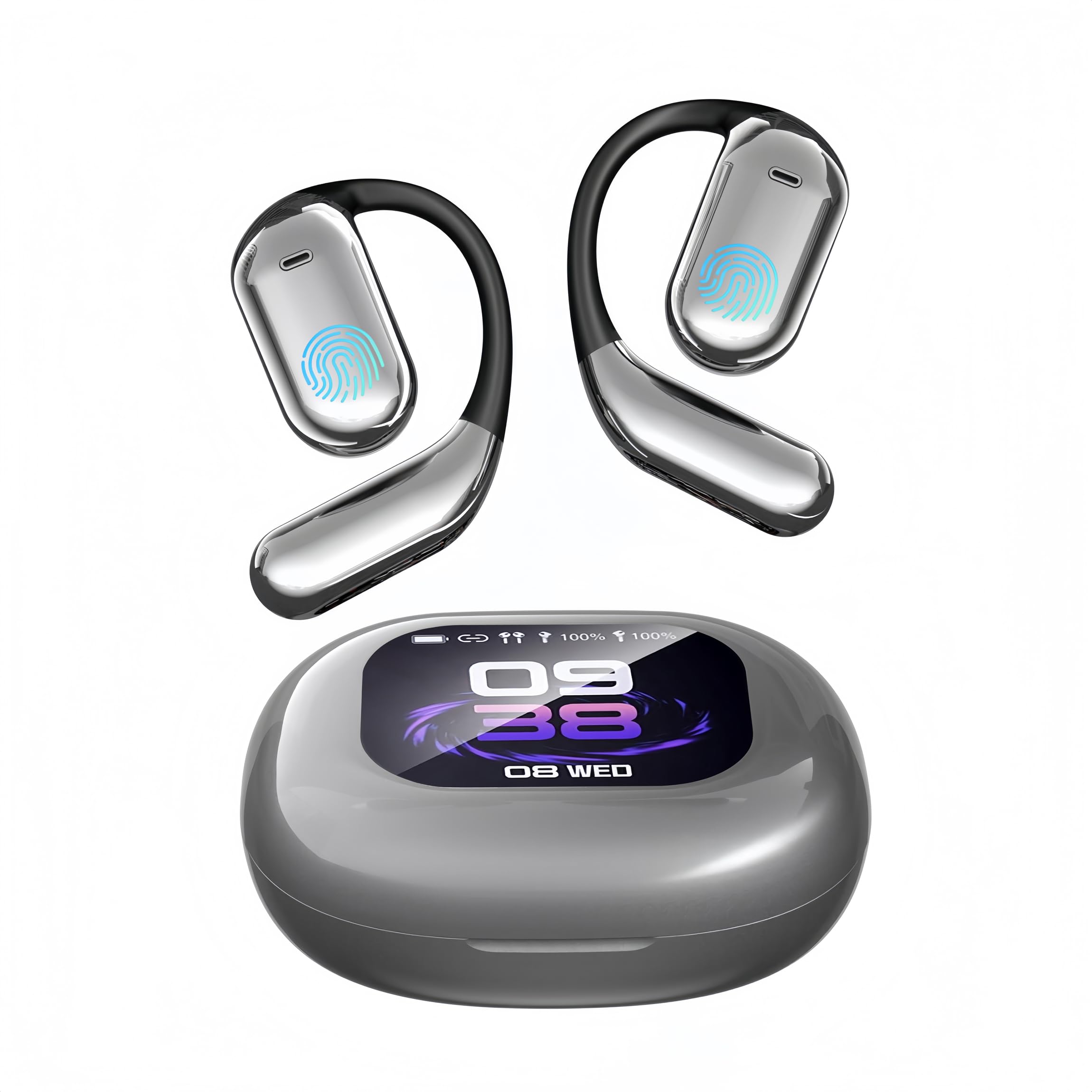 AI Translation Earbuds Real Time,144 Language Translator Earbuds,LCD Touchscreen Noise Canceling Translation Headphones for iOS and Android Travel