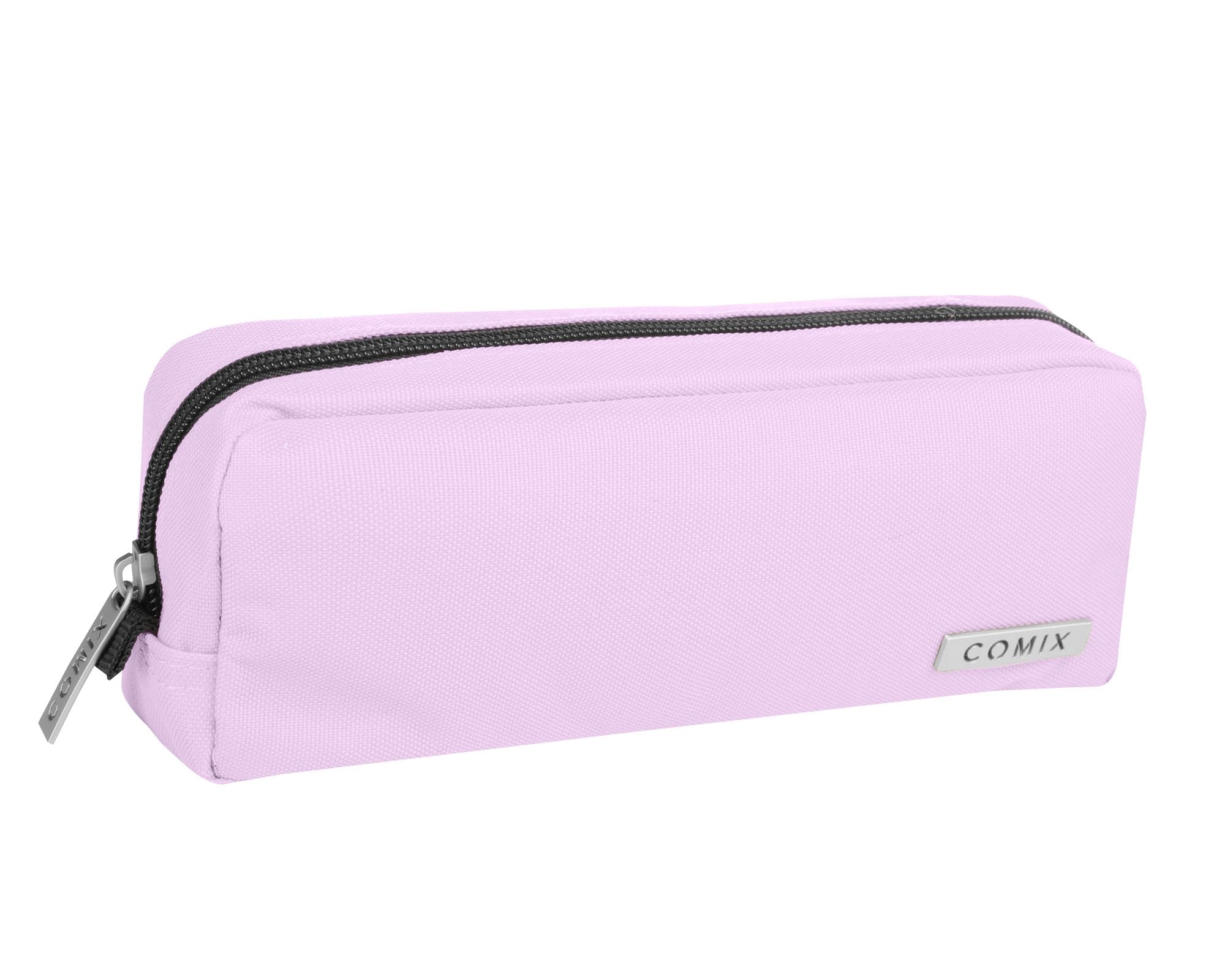 COMIX - Astuccio rettangolare, Leggero e Compatto, Facile da Trasportare e Riporre nello Zaino o nella Borsa, Ideale per Scuola, Università e Lavoro, con Pratica Chiusura a Zip, 22x8,5hx5cm, Glicine