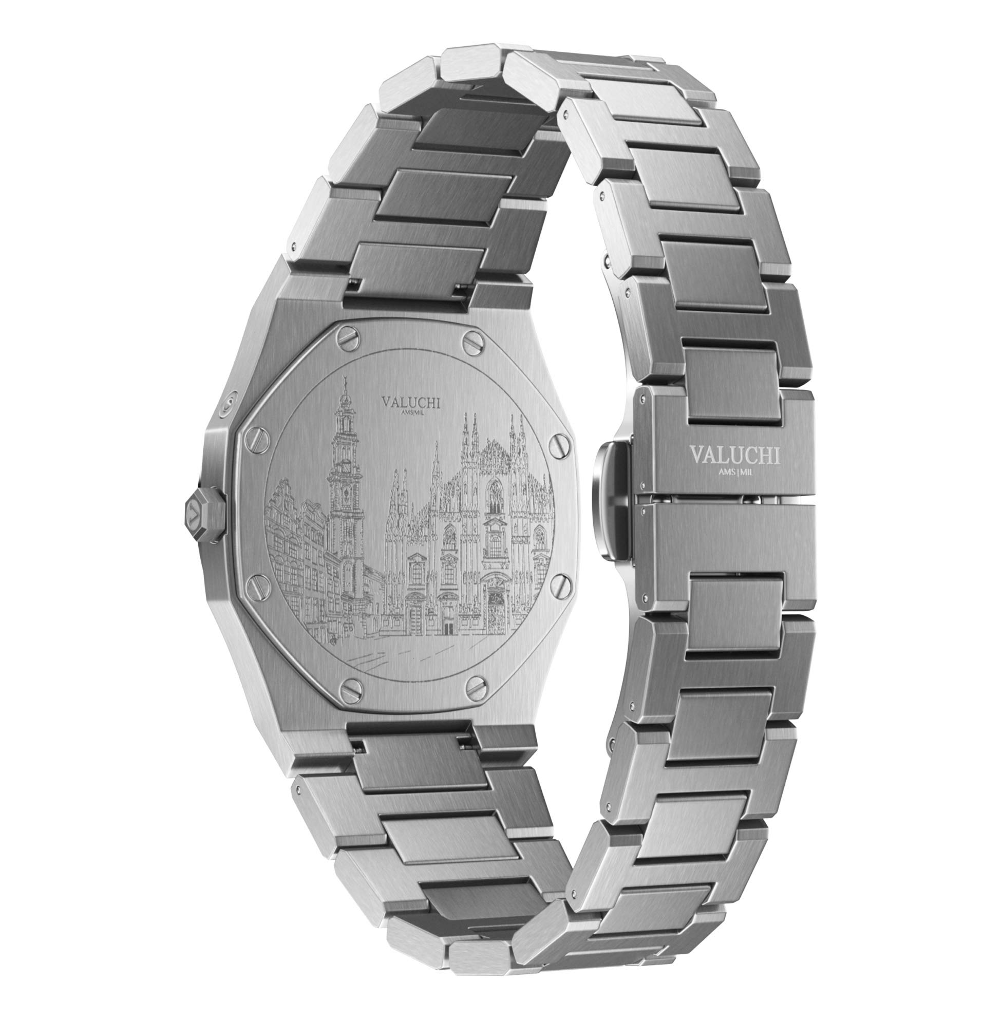 Valuchi Lunar Calendar Cuarzo Moon Phases Acero Fase Lunar Azul Hombre Reloj