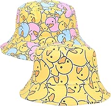 Bucket Hat 2 Pieces Reversible Fisherman Hat for Women Men Unisex Foldable Bucket Hats Cotton Anti-UV Sun Visor Bucket Hat Summer for Adult Teens 58-65cm