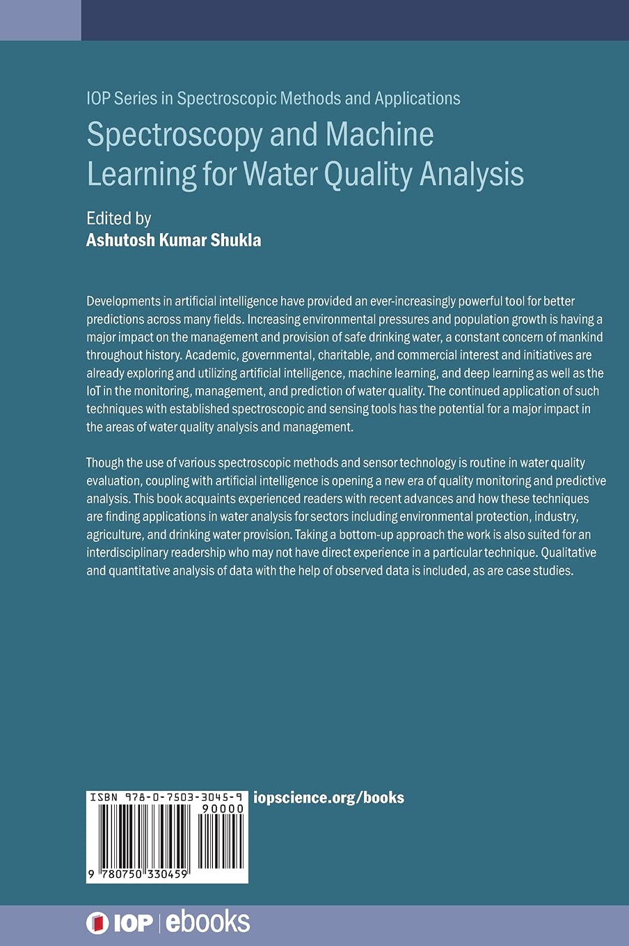 Spectroscopy and Machine Learning for Water Quality Analysis (Iop in Spectroscopic Methods and Applications)