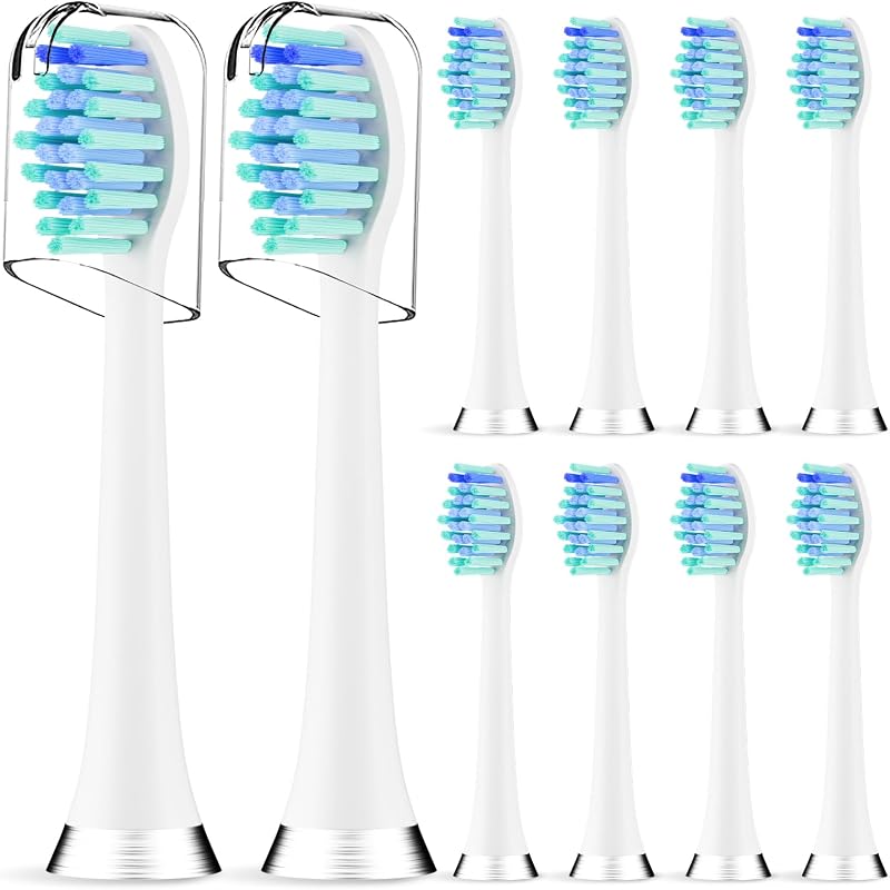 Toothbrush Replacement Heads Compatible with AquaSonic Vibe/Duo Series pro/Black/Black Series pro Electric Toothbrush, Premium Soft Bristles for Deep Cleaning, White, 10 Pack