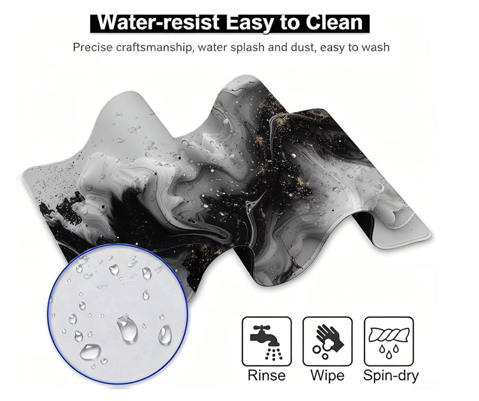 Alfombrilla Ratón XXL 1500 x 800 mm Gris Mouse Pad Gaming Blanca Tapete Escritorio Grande, Protector Escritorio Impermeable para Oficina, Protector Mesa Ordenador, Alfombrilla Gamer, Regalo W6-894