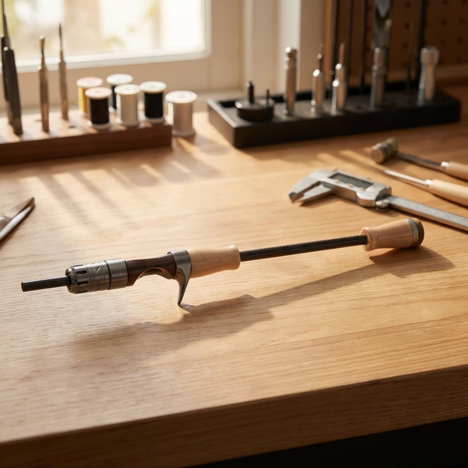 Manico per Canna da Pesca Manico Impugnatura Porta Mulinello Riparazione con Sezione Centrale Carbonio Alluminio Grip Ergonomico in Adatto a | Personalizzato, Componenti, per Costruzione Canne
