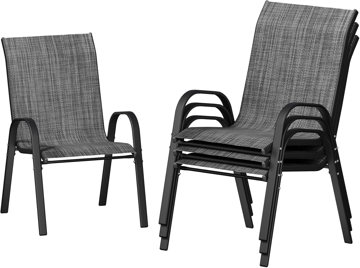 UDPATIO Stackable Patio Chairs Set of 4 Review: All-Weather High Back Outdoor Dining Chairs for Backyard Gardens