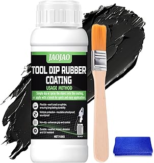 JAOJAO Rubber Coating, Tool Handle Dip Coating Rubber Dip for Tools Peelable Insulation & Anti-Slip Flexible Safe & Durable for Tool Handles Machine Parts, 150g Black