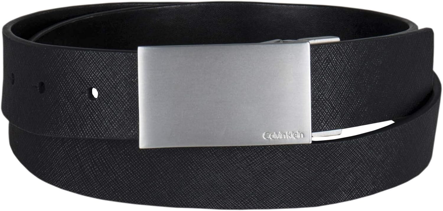 Calvin Klein Men's Two-In-One Reversible Modern Plaque Buckle Dress Belt - Image 2