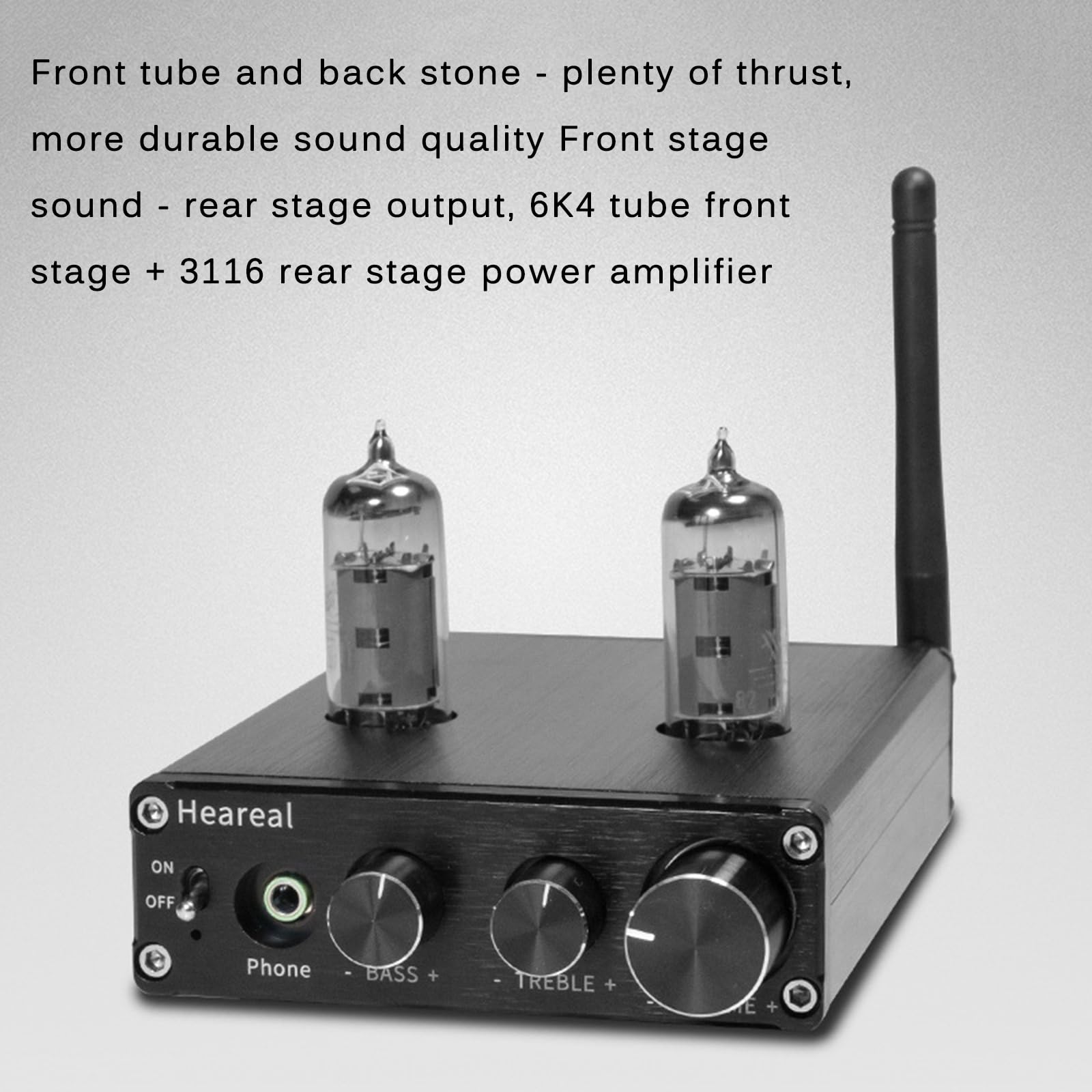 Amplificatore a tubo Home Audio, Home Audio Desktop Stereo Vacuum, Regola liberamente i bassi e gli alti, Mini amplificatore di potenza Hi-Fi integrato, per musica audiofila, Home Theater e giochi