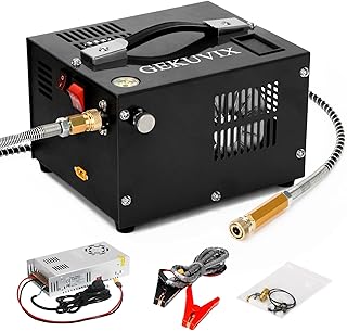 PCP Air Compressor 4500Psi/30Mpa Water/Oil Free PCP Air Pump Rifle,12V Automotive DC 110V AC PCP Airgun Compressor With Power Converter,Built-in Fan,Suitable for Paintball, Air Rifle
