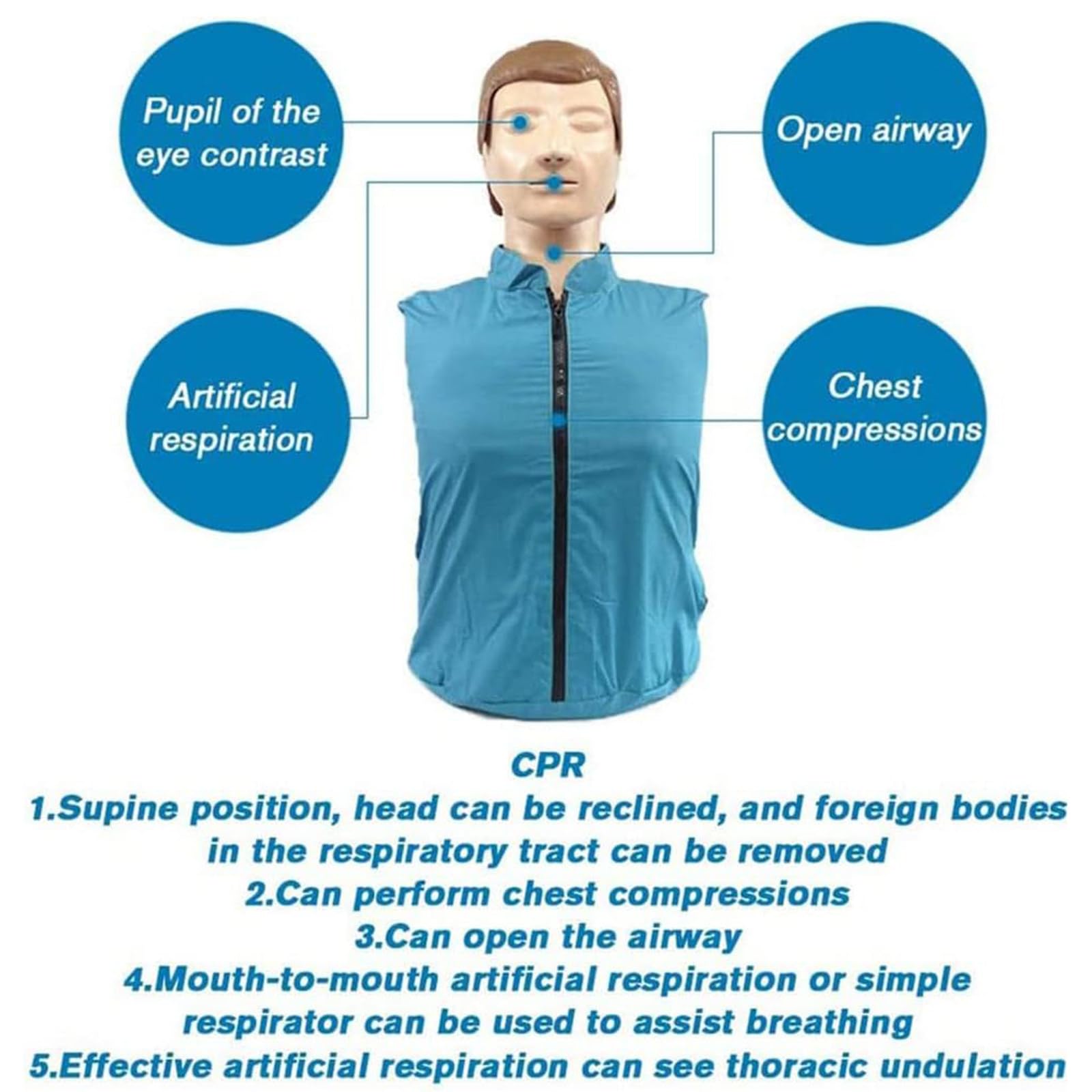 Mannequin de formation professionnelle Simulateur de réanimation cardiopulmonaire, mannequin de formation RCR pour école éducative d'hôpital