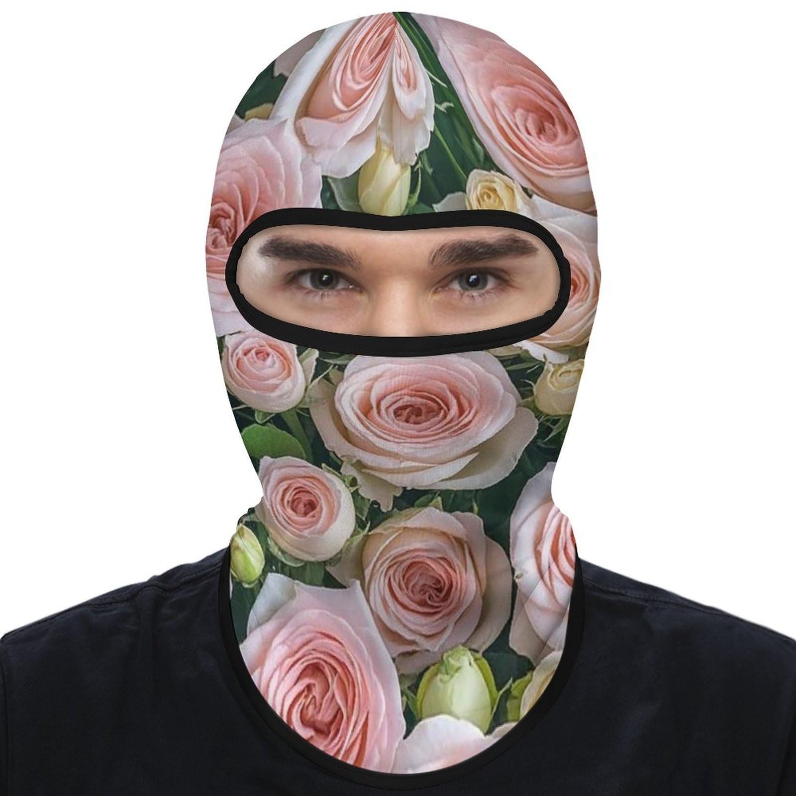 Balaclava Face Mask Sun Protection Head Cover Fresh Roses Ski Mask for Outdoor Sport Cycling Windproof Hood