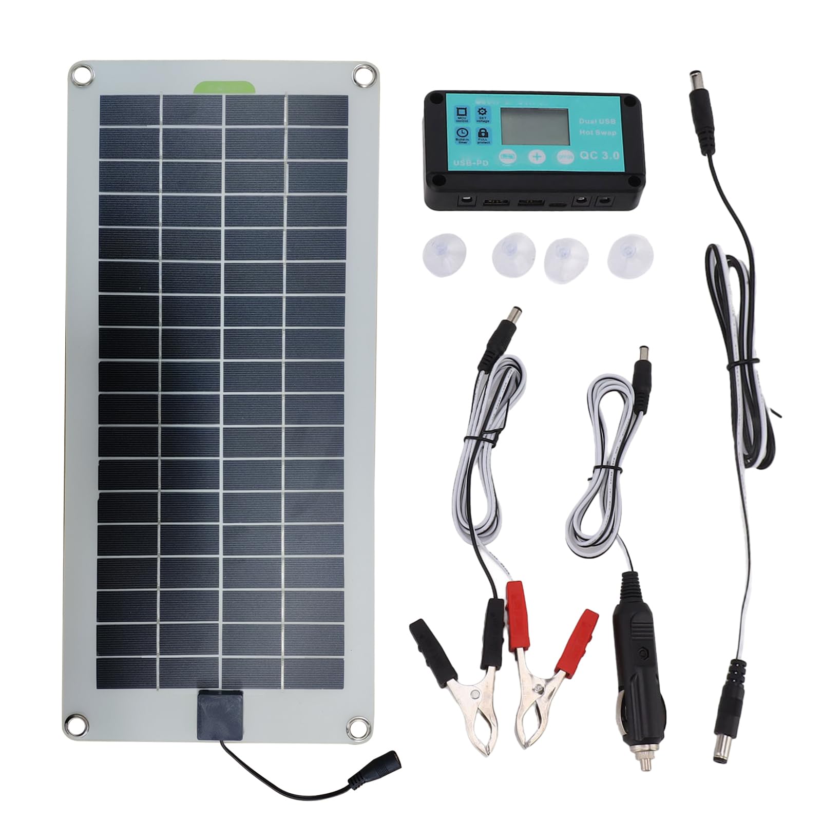 Caricabatteria solare per auto,Caricabatteria solare - Caricabatteria da auto da 30 W e 12 V per batteria solare | Caricabatteria ad energia solare aggiornato, Kit | Caricabatteria da auto da 30 W e 12 V per batteria solare | Caricabatteria ad energia sol