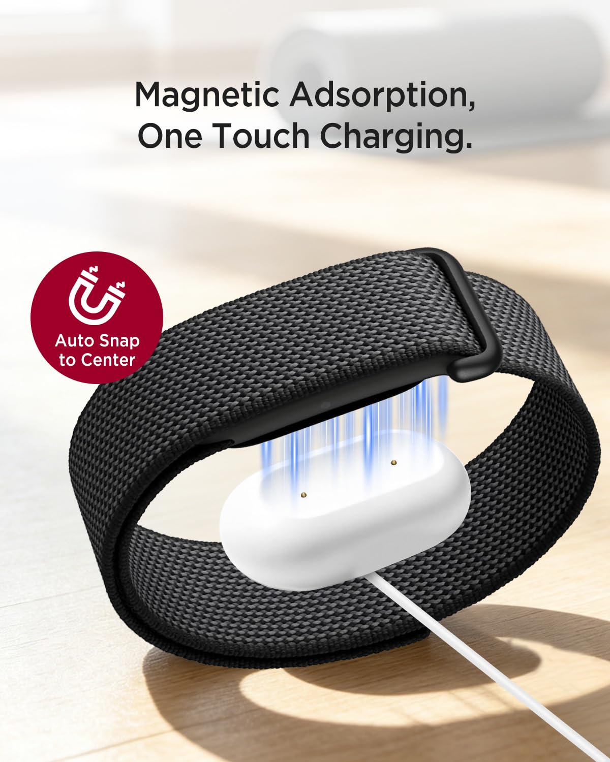 Miimall Ładowarka kompatybilna z Google Fitbit Air, pionowa stacja do szybkiego ładowania z kablem USB-C do trybu budzika, magnetyczna do Google Fitbit Air (nie nadaje się do starszych modeli), biała