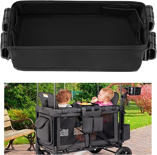 Miniatura 1 de Vickes Bandeja de aperitivos para cochecito Wonderfold Wagon W2, bandeja de cochecito para Wonderfold Wagon Serie W, lado de piel sintética para una
