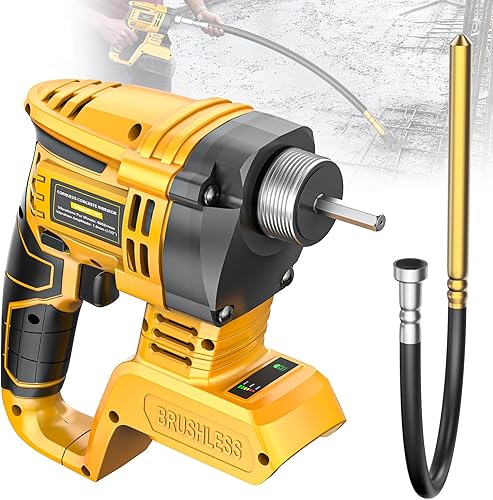 Miniatura 7 de LIVOWALNY Herramienta vibradora de hormigón de mano compatible con batería Dewalt de 20 V (sin batería), vibrador eléctrico inalámbrico de hormigón
