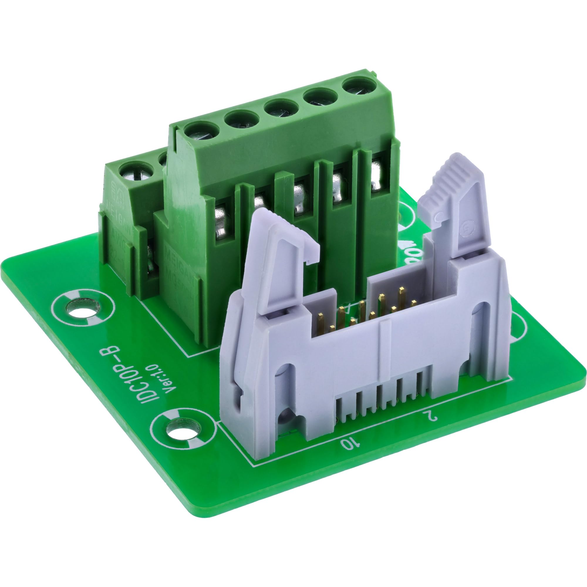 InLine IDC 10 gniazdo na blok zacisków, 5-biegunowy, adapter kabla płaskiego, kompaktowe rozwiązanie do płytek z zaciskami śrubowymi, idealne do inteligentnego domu i DIY, 92504O
