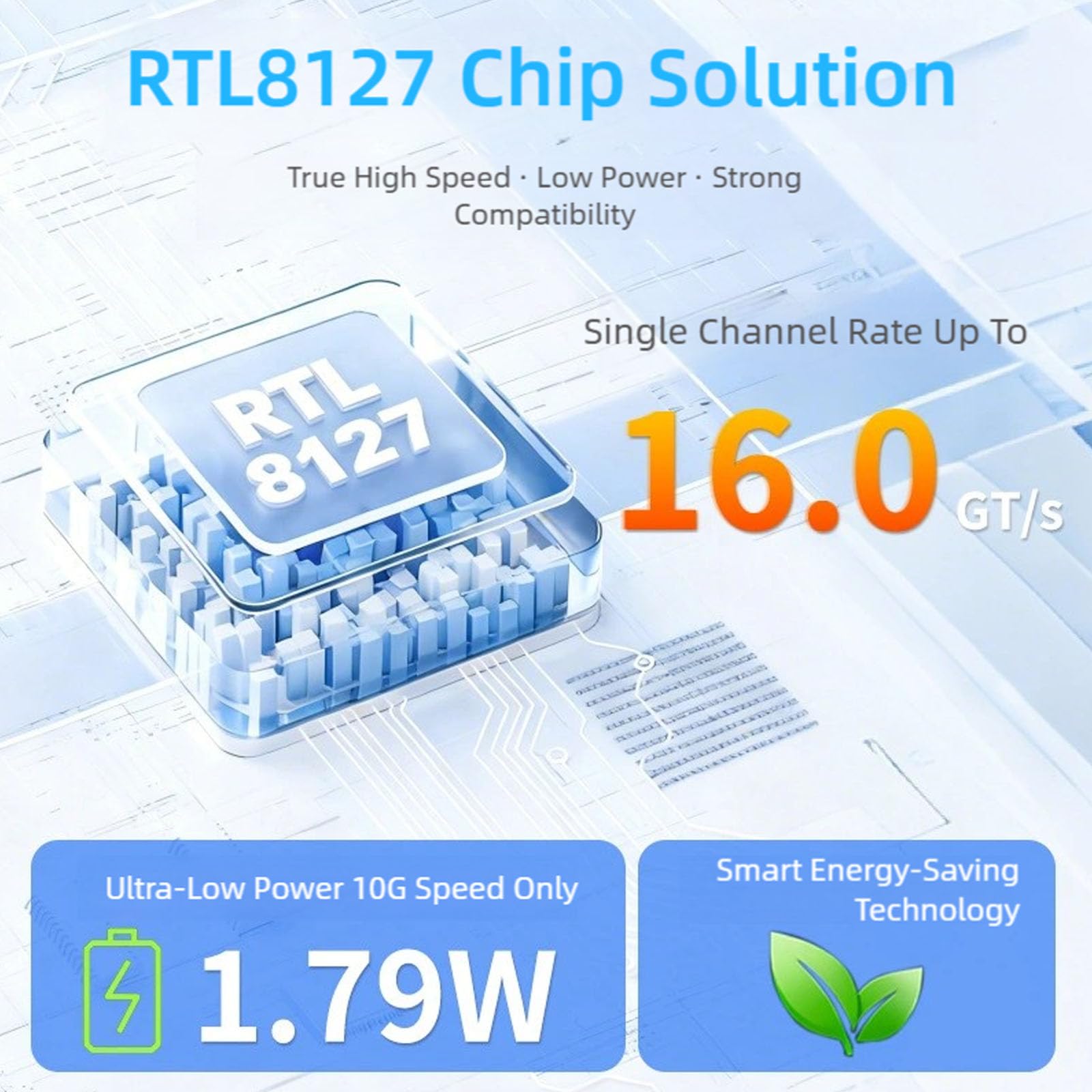 Carte réseau Gigabit PCIE4.0 10Gbps, Carte à Puce 82574, Port RJ45, Adaptateur électrique 10000Mbps pour Ordinateur de Bureau, Mise en réseau Rapide