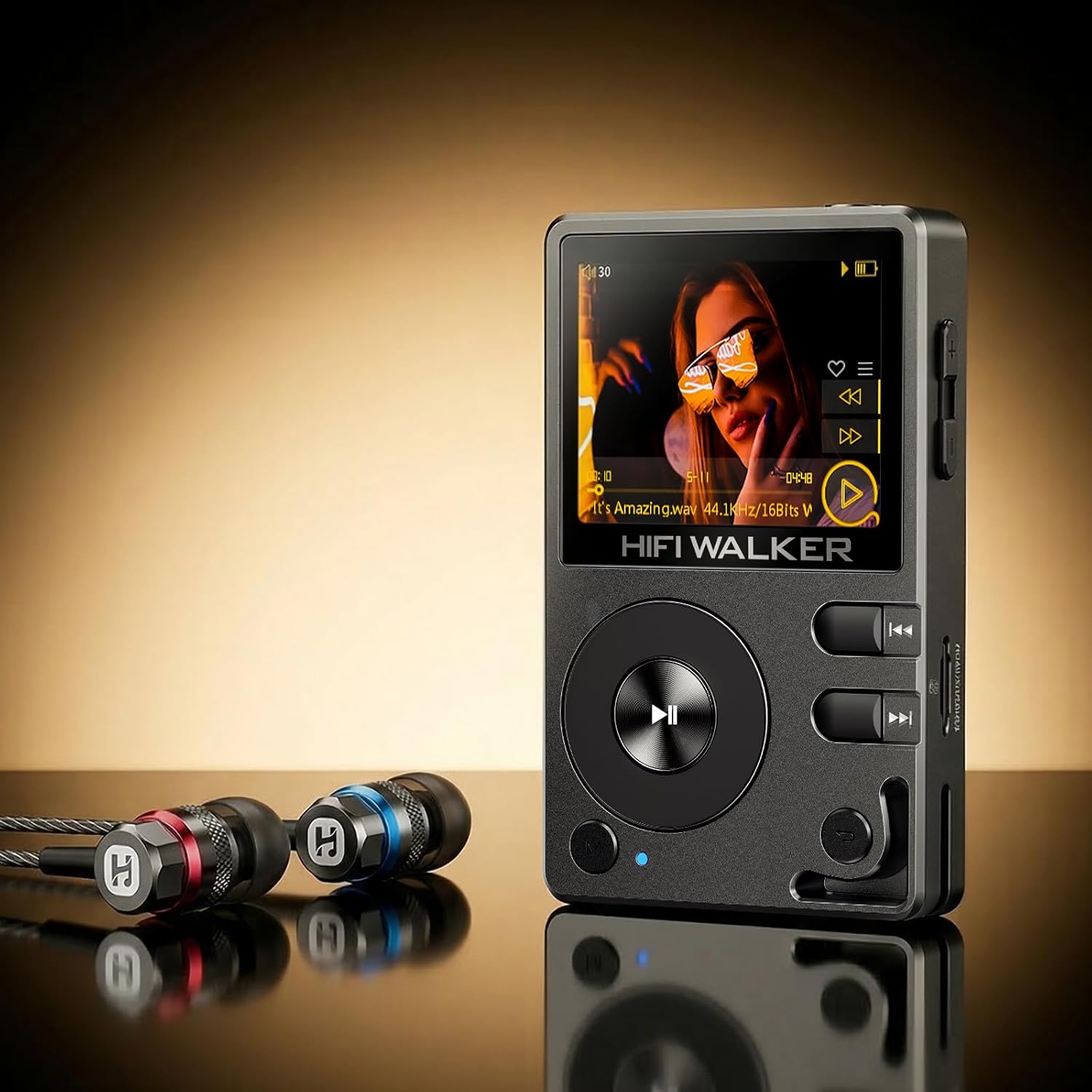 HIFI WALKER H2 MP3 Player Bundle with Hi-Res 3.5mm Wired Earbuds
