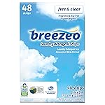 Breezeo Laundry Detergent Strips (48 strips) - Free & Clear - More Convenient than Pods, Pacs, Liquids or Powders - Great for Home, Dorm, Travel, Camping & Hand-Washing